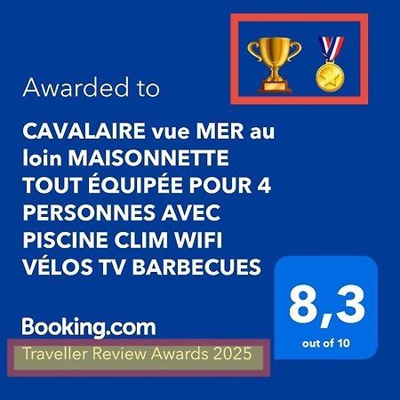 Cavalaire Vue Mer Au Loin Maisonnette Tout Equipee Pour 4 Personnes Avec Piscine Clim Wifi Velos Tv Barbecues Cavalaire-sur-Mer Exterior foto